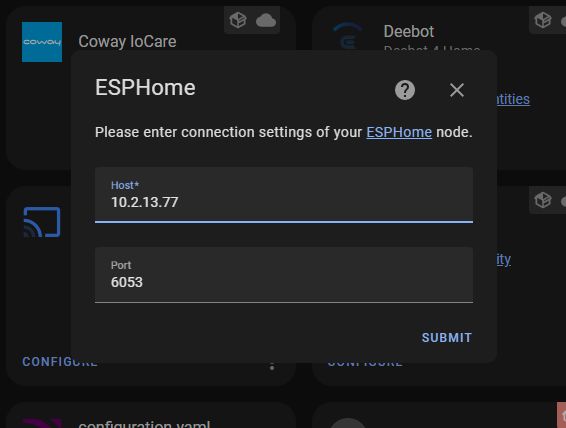 Connecting the Lite to Home Assistant