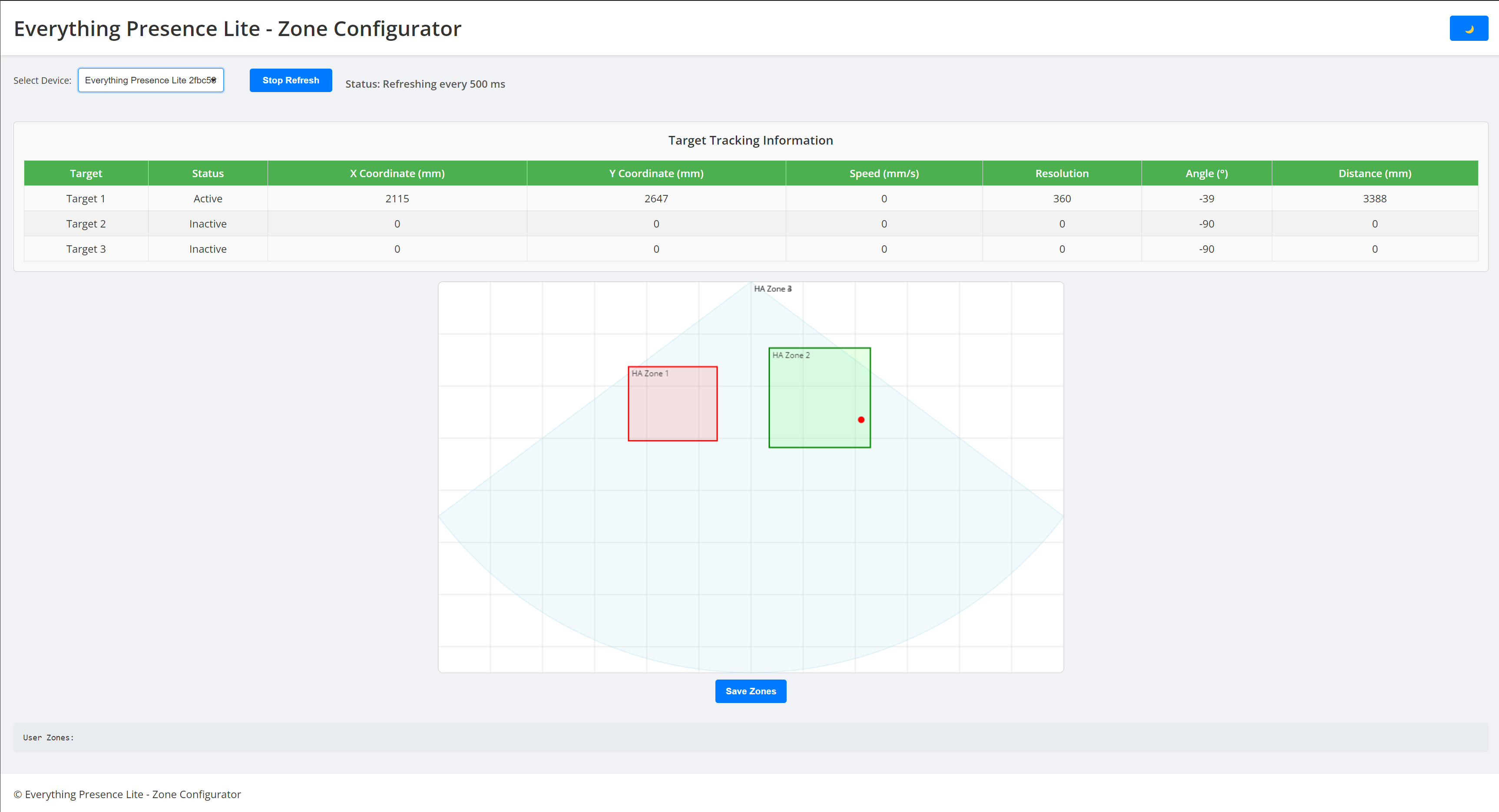 Everything Presence Zone Configurator Dashboard