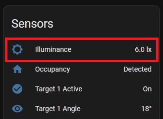 Home Assistant Illuminance Entity