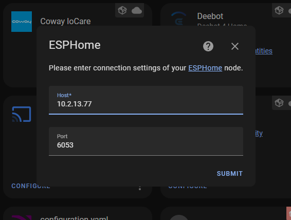 Connecting the EP1 to Home Assistant