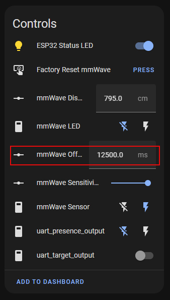 Home Assistant mmWave Offset Entity